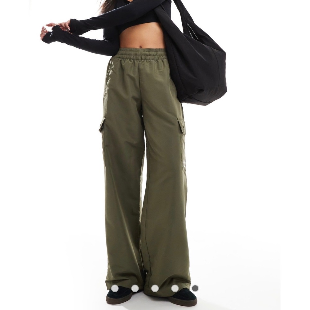 adidas Olive Green Wide Leg Cargo Pants